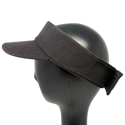 CHANEL Sport Vintage CC Logo Sun Visor Hat #M Black Beige Cotton 902496