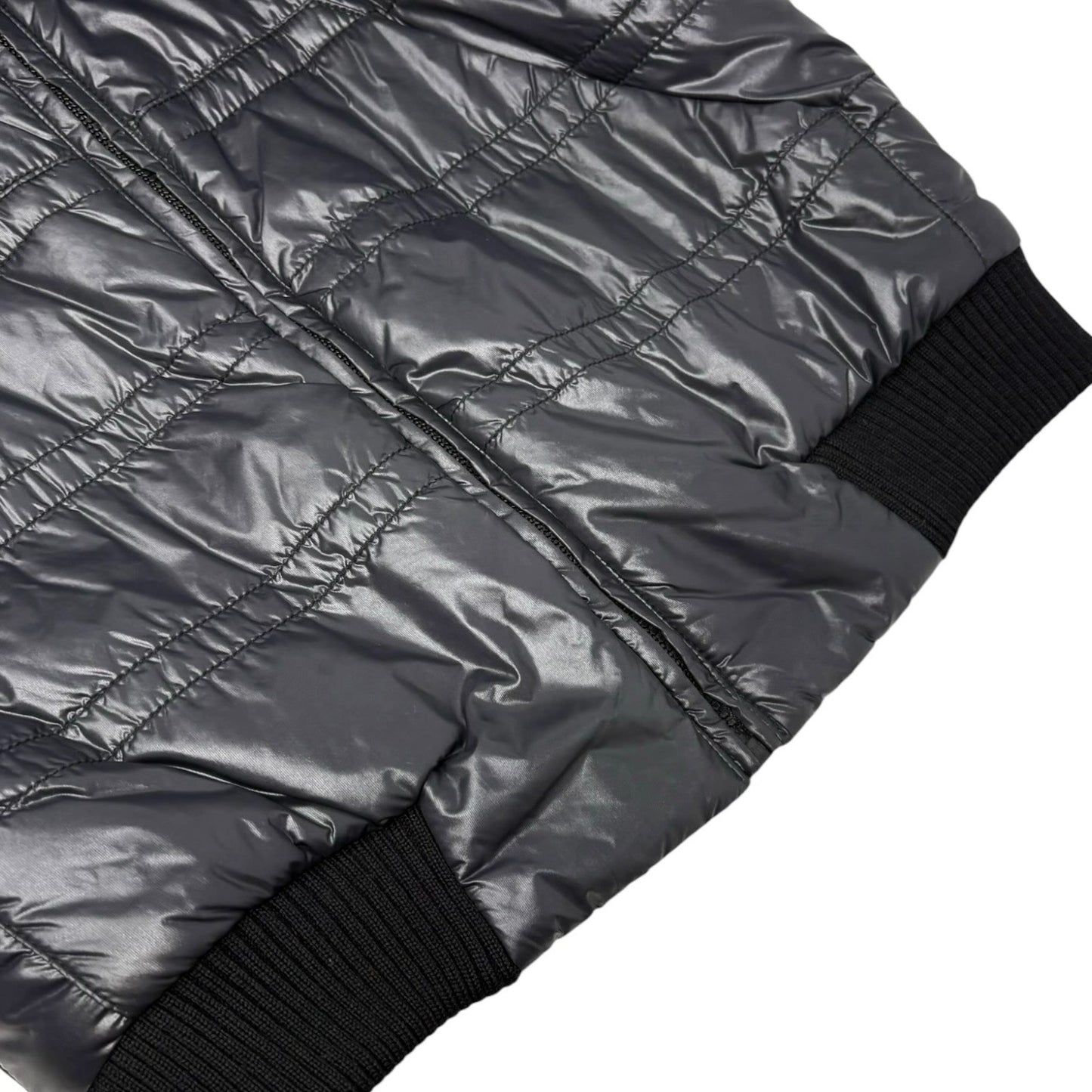 CHANEL Sport Vintage P3665 CC Logo Hoodie Zip Up Puffer Jacket #36 Red Black