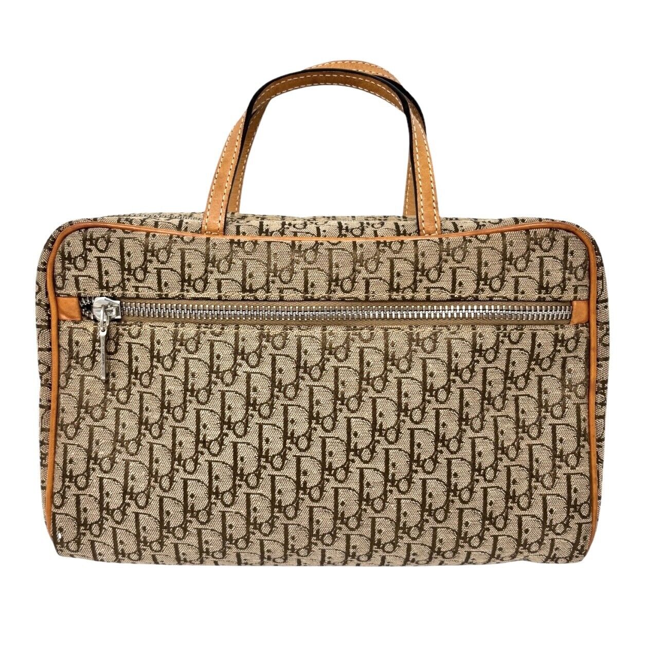 Christian Dior Vintage Trotter Monogram Logo Mini Bag Handbag Brown Canvas