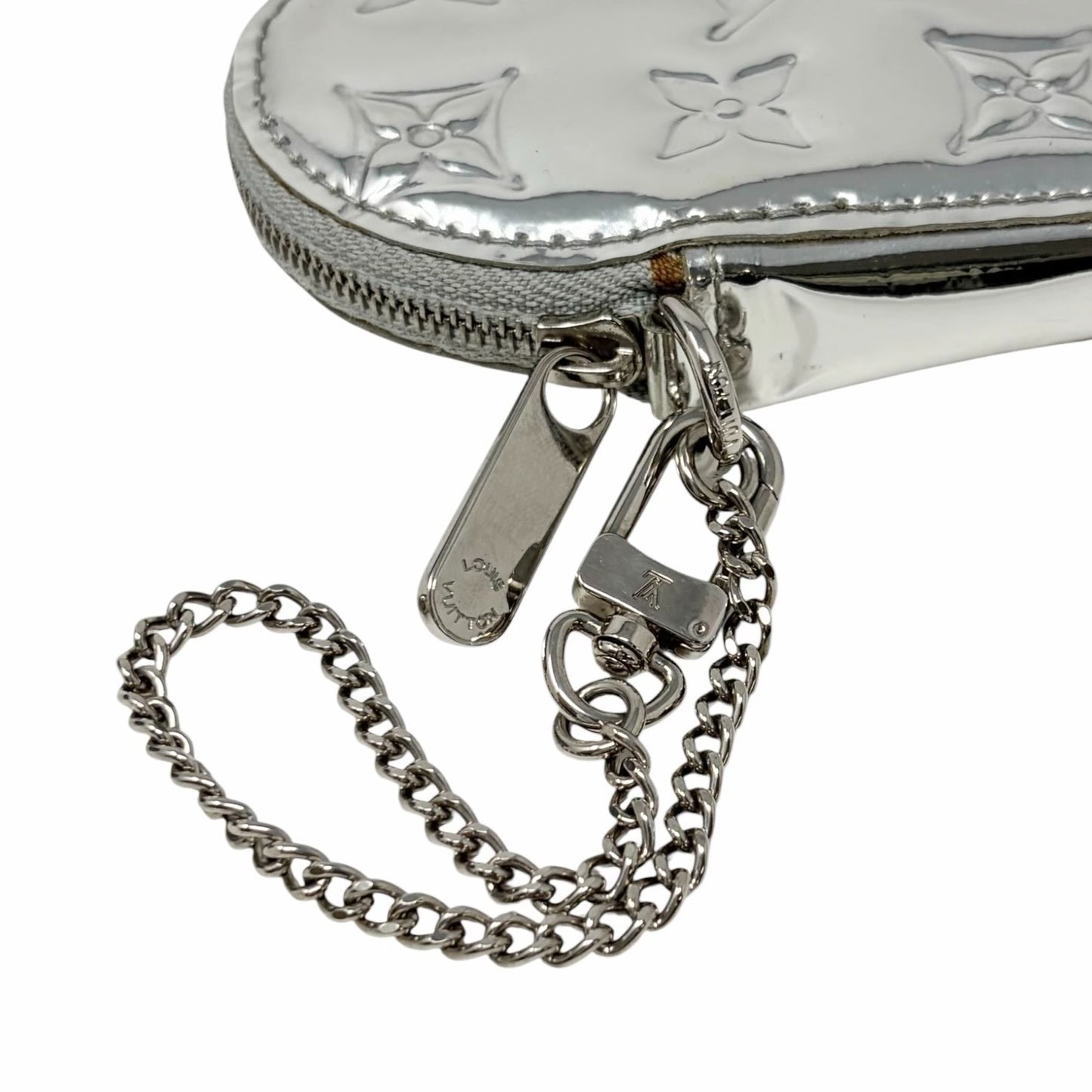 LOUIS VUITTON Vintage Monogram Miroir Porte Monnaie Coeur Coin Purse Silver