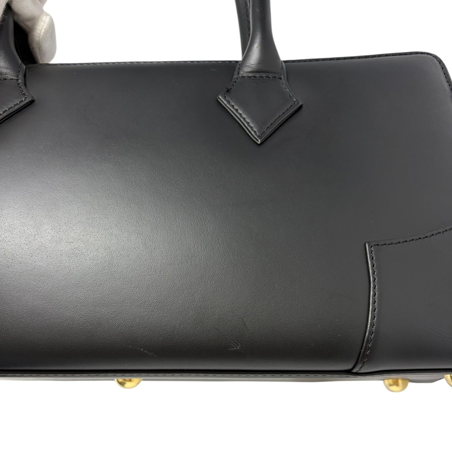 Vivienne Westwood Vintage Ord Logo Executive Tote Bag Black Leather 902058