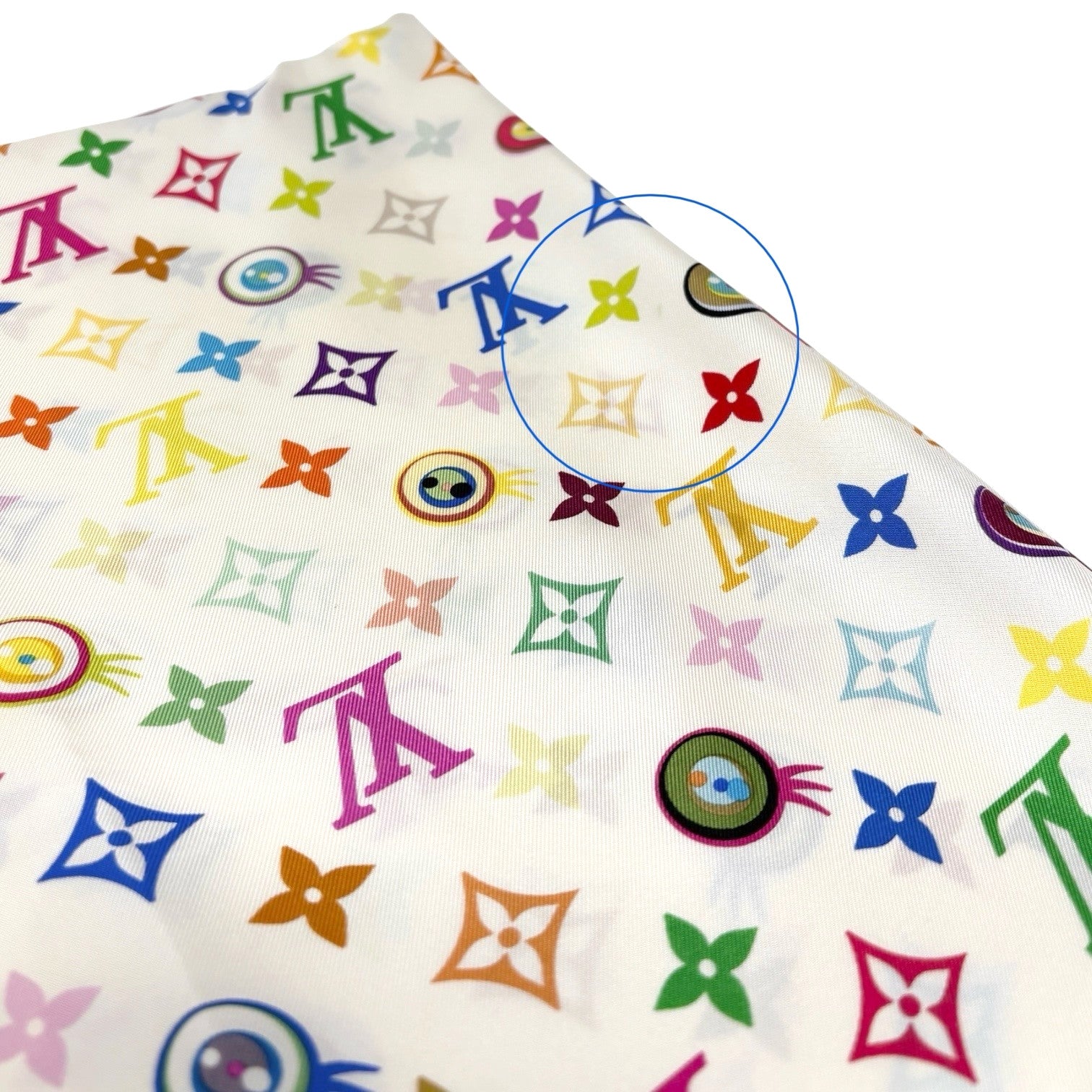 LOUIS VUITTON Vintage Eye Love Monogram Multicolor Logo Scarf Wrap Shawl