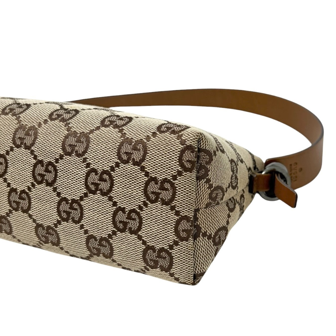 GUCCI Vintage GG Monogram Logo Mini Shoulder Bag Beige Brown Canvas 902295