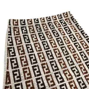 FENDI Vintage Zucca Monogram Cropped Top Mini Skirt Set #40 Brown Rank AB
