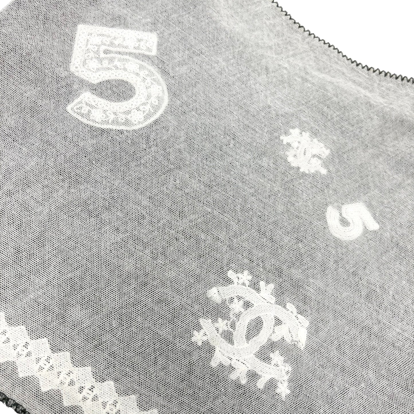 CHANEL Vintage 04P CC Logo No.5 Overlay Mesh Camisole Top #40 Gray Cotton Lace