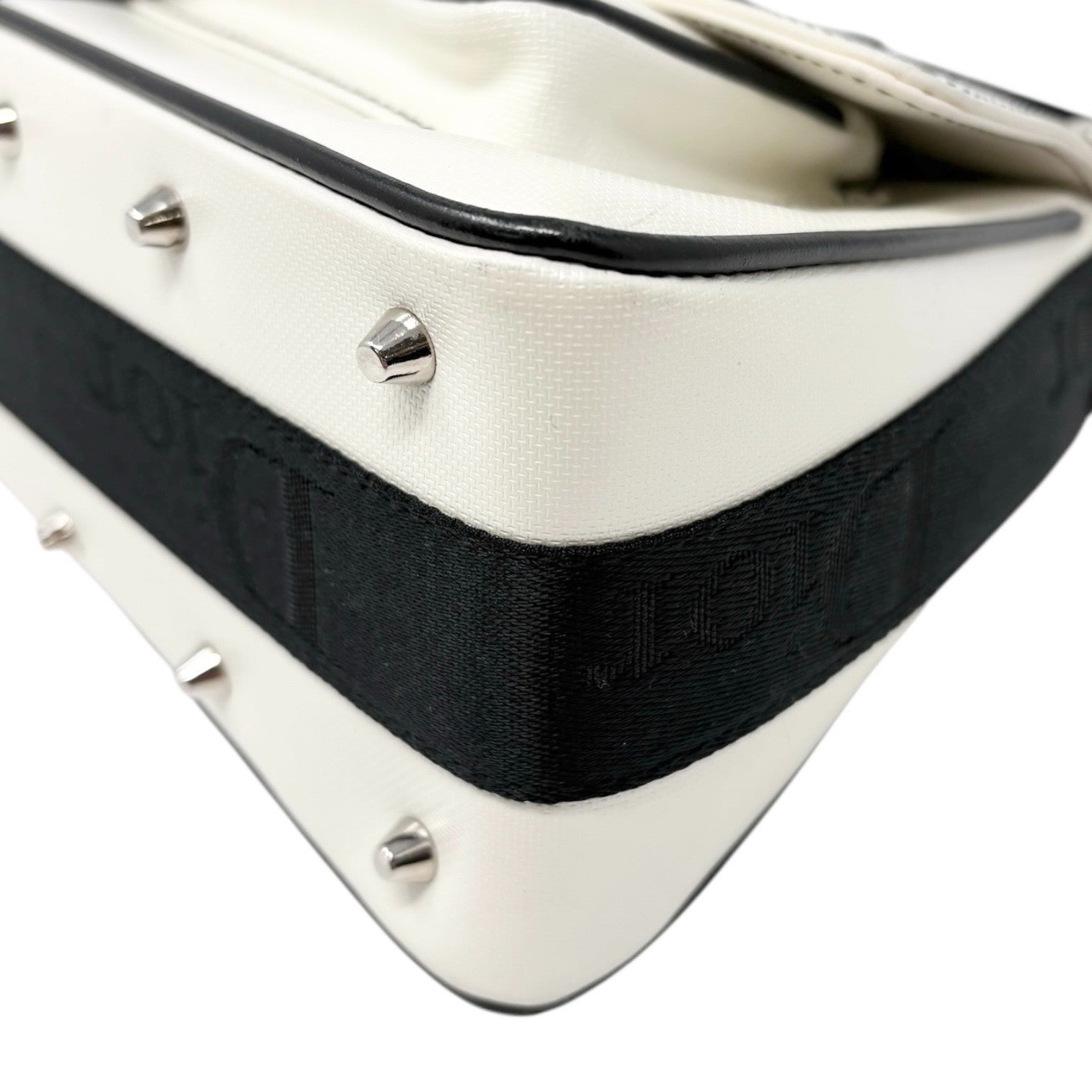 Christian Dior Vintage 2004 Hardcore Shoulder Bag Charm Rhinestone White Black