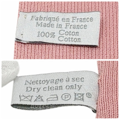 CHANEL Sport Vintage CC Logo Knit Scarf Stole Pink Black Cotton 902918