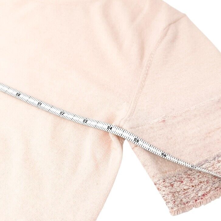 CHANEL Vintage 05C CC Mark Logo Knit T-shirt Top #36 Pink Cashmere Tweed RankAB