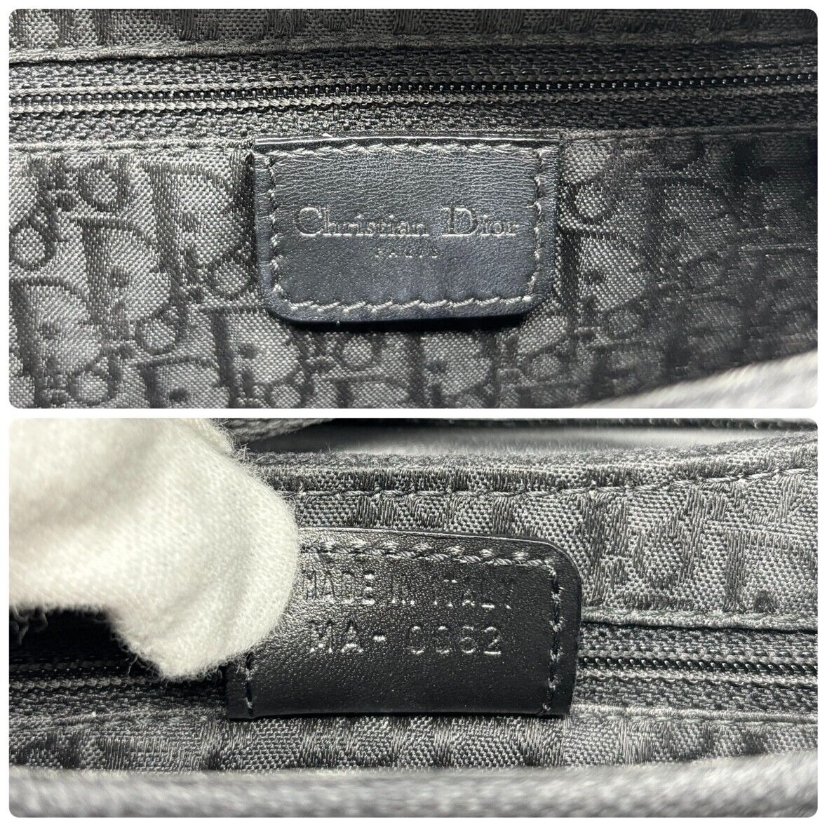 Christian Dior Vintage Street Chic Trotter Monogram Shoulder Bag Black Silver
