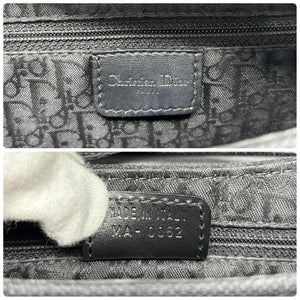 Christian Dior Vintage Street Chic Trotter Monogram Shoulder Bag Black Silver