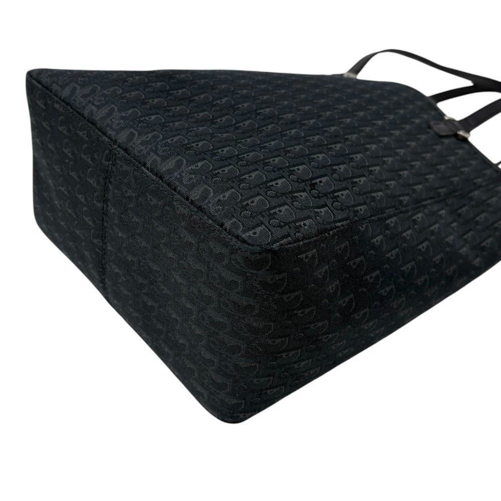 Christian Dior Vintage 2003 Trotter Monogram Tote Shoulder Bag Black 902343