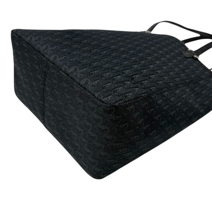 Christian Dior Vintage 2003 Trotter Monogram Tote Shoulder Bag Black 902343