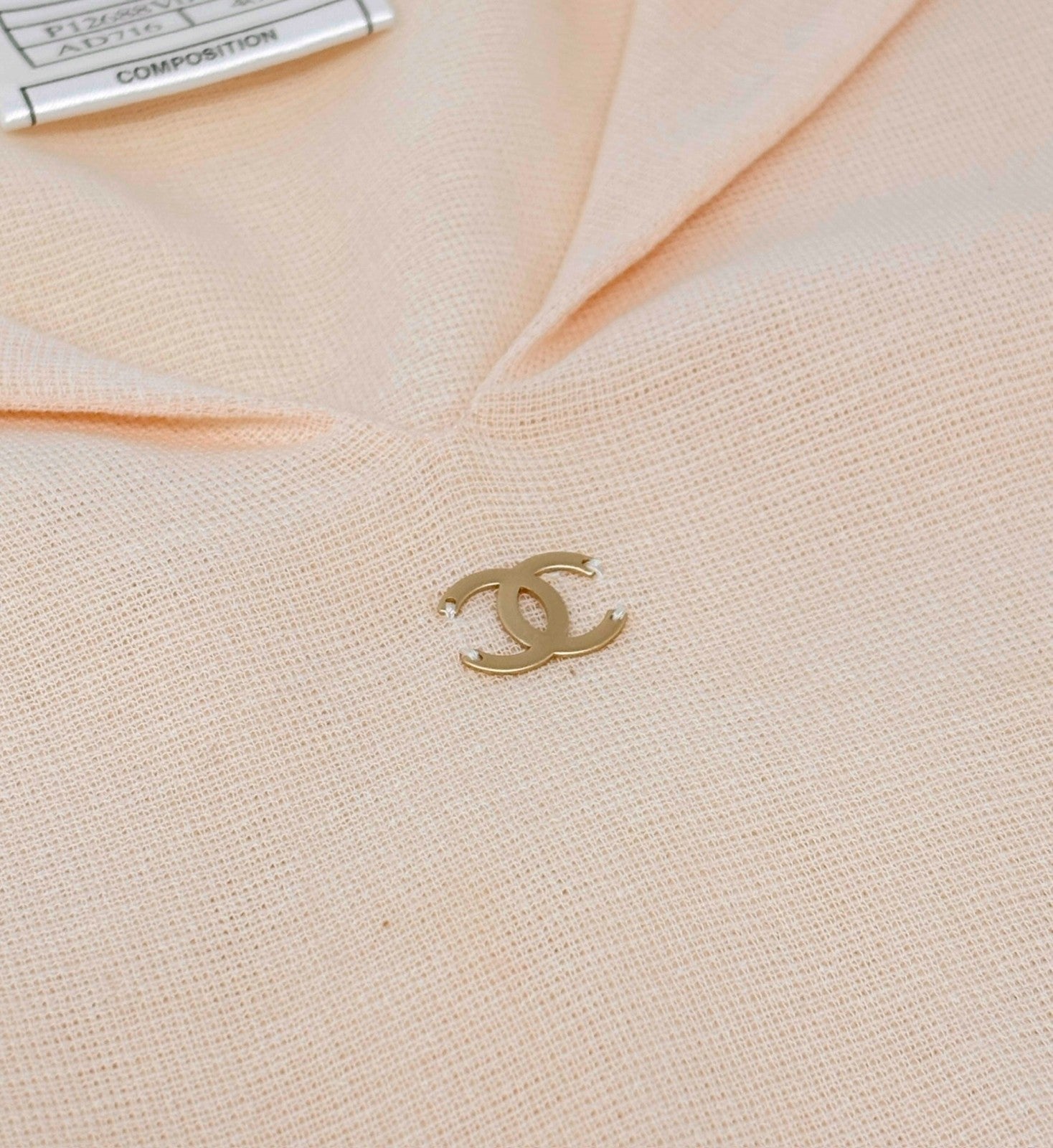 CHANEL Vintage 99P CC Sailor Collar Sleeveless Tank Top Blouse #40 Pink Cotton