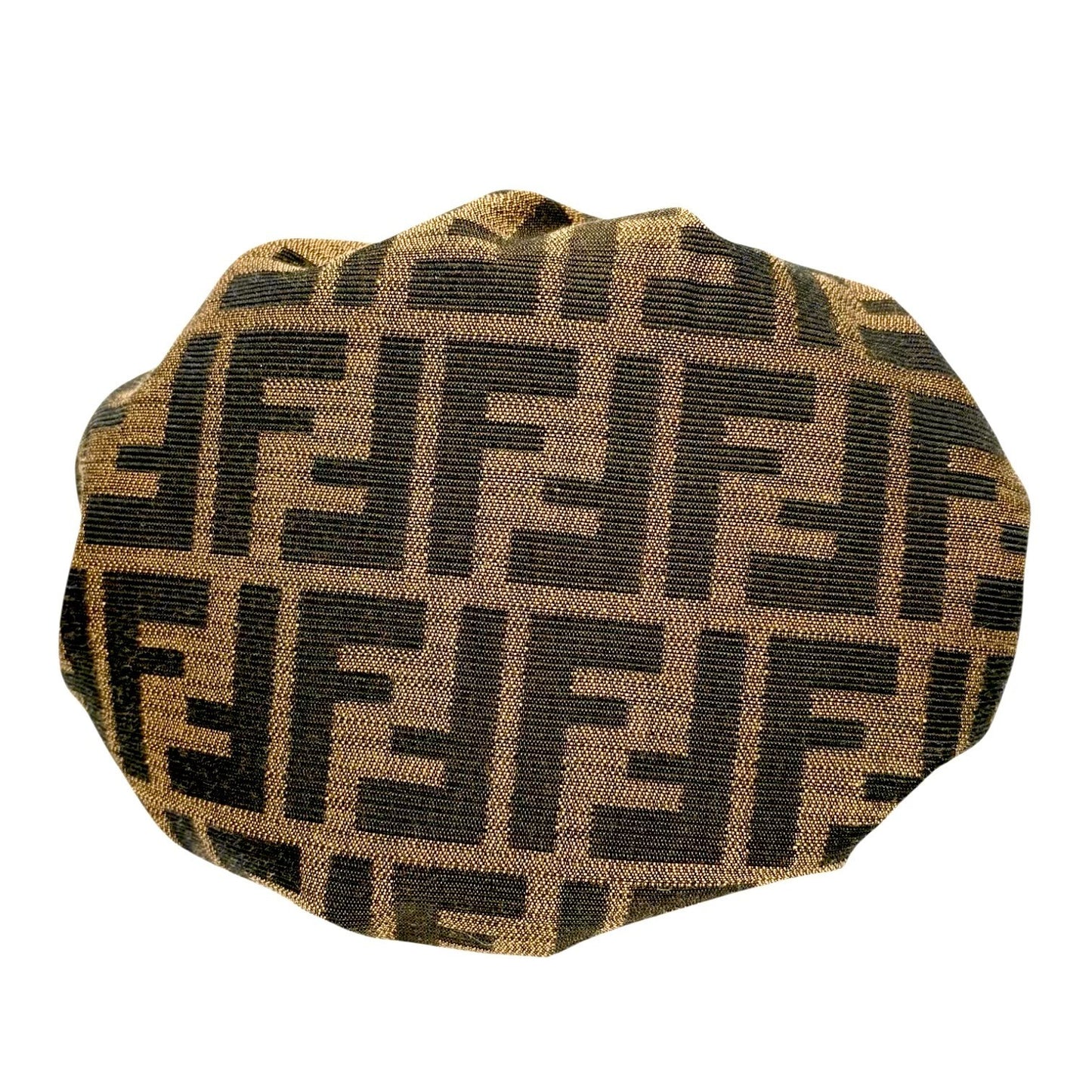 FENDI Vintage FF Logo Charm Zucca Canvas Mini Chef Hobo Tote Bag Brown Black