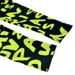 LOUIS VUITTON Vintage Graffiti Leggings #34 Pants Green Black Nylon Rank AB