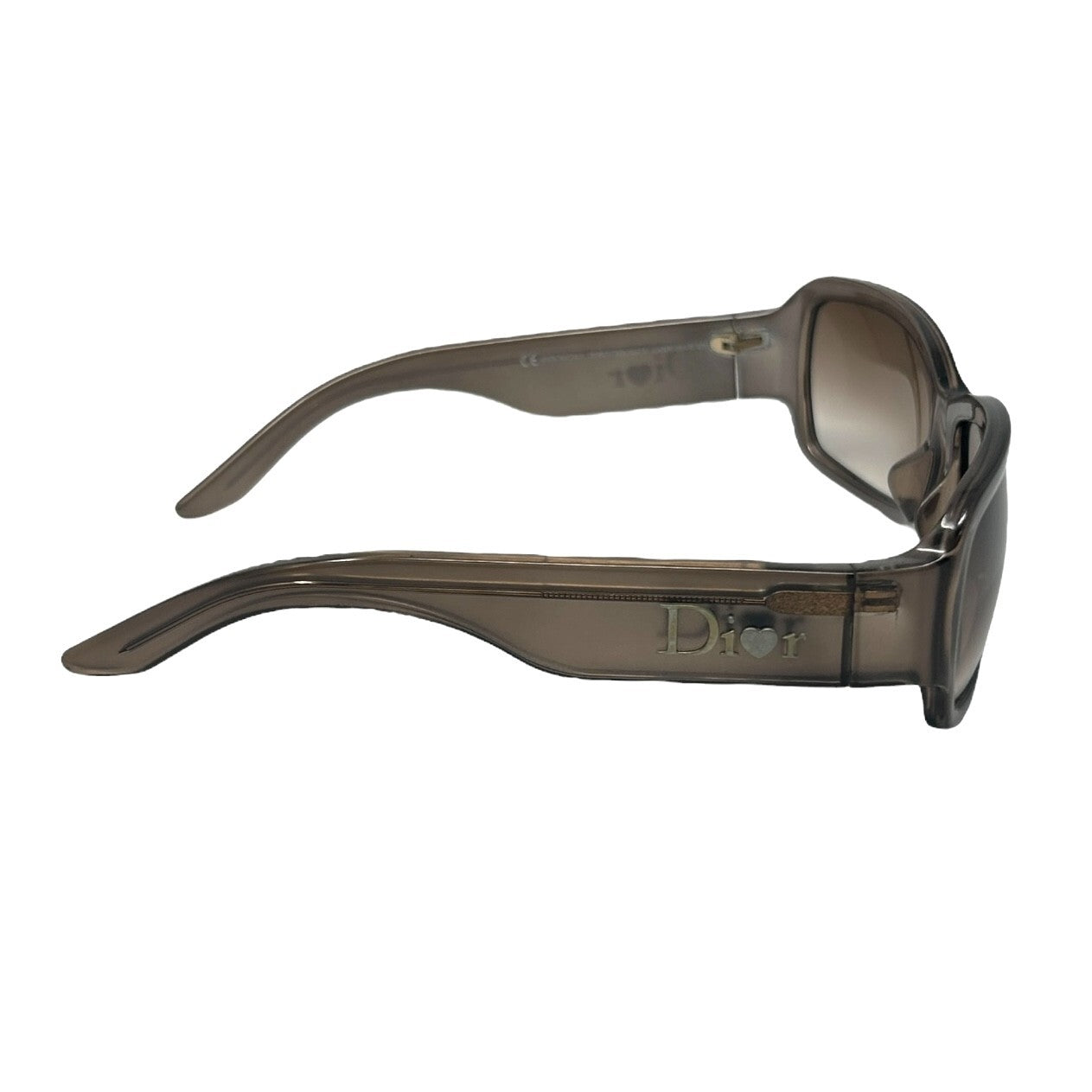 Christian Dior Vintage Logo Sunglass Shades Green Silver Plastic Heart Accessory
