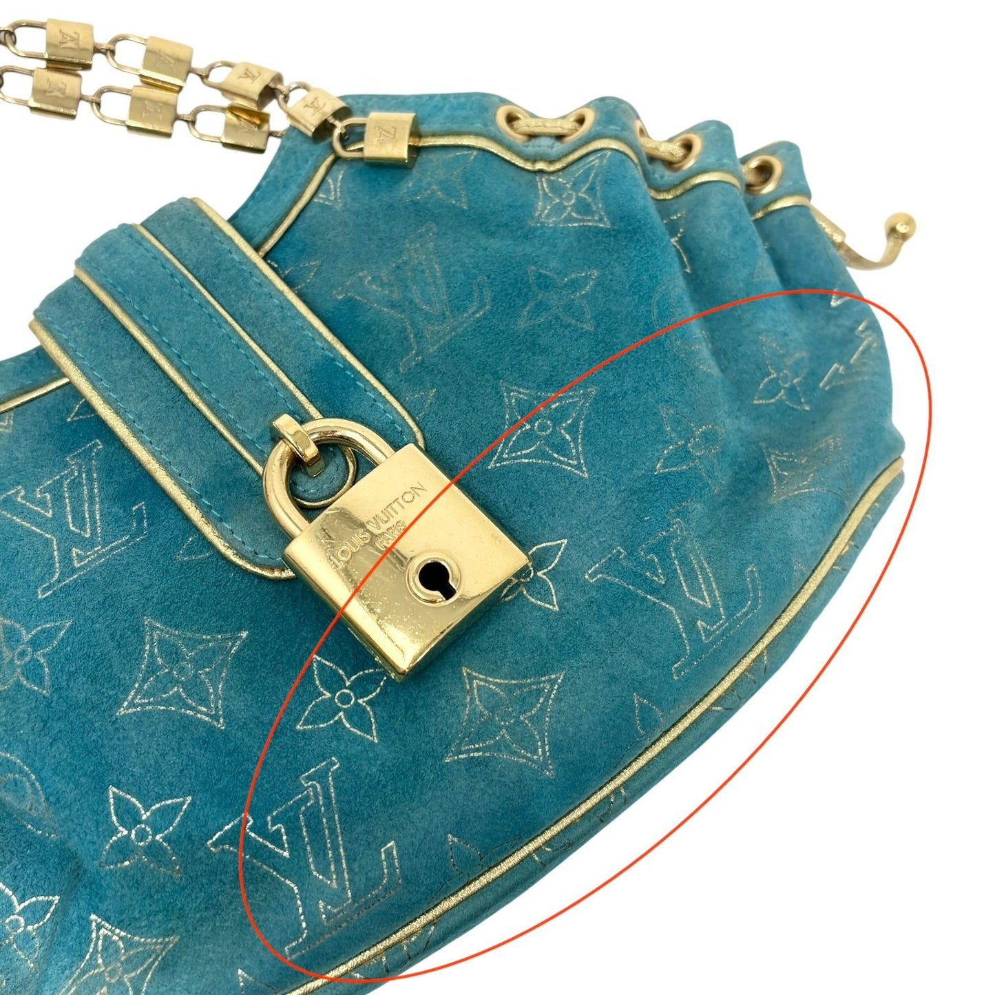 LOUIS VUITTON Vintage Monogram Extraordinary Theda PM Bag Turquoise 902025