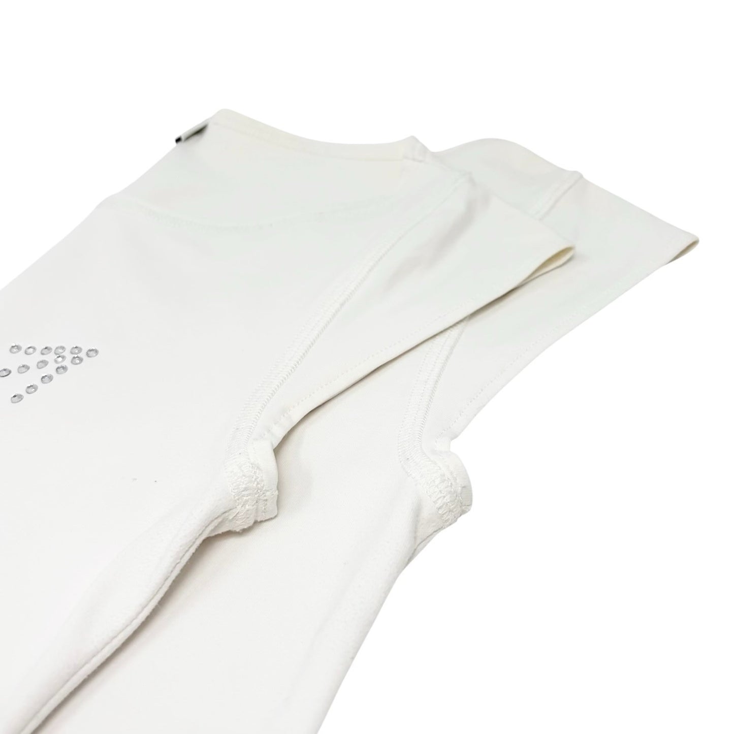 Dior Vintage 2004 I Love Dior Logo Rhinestone Tank Top #38 White Nylon 901806
