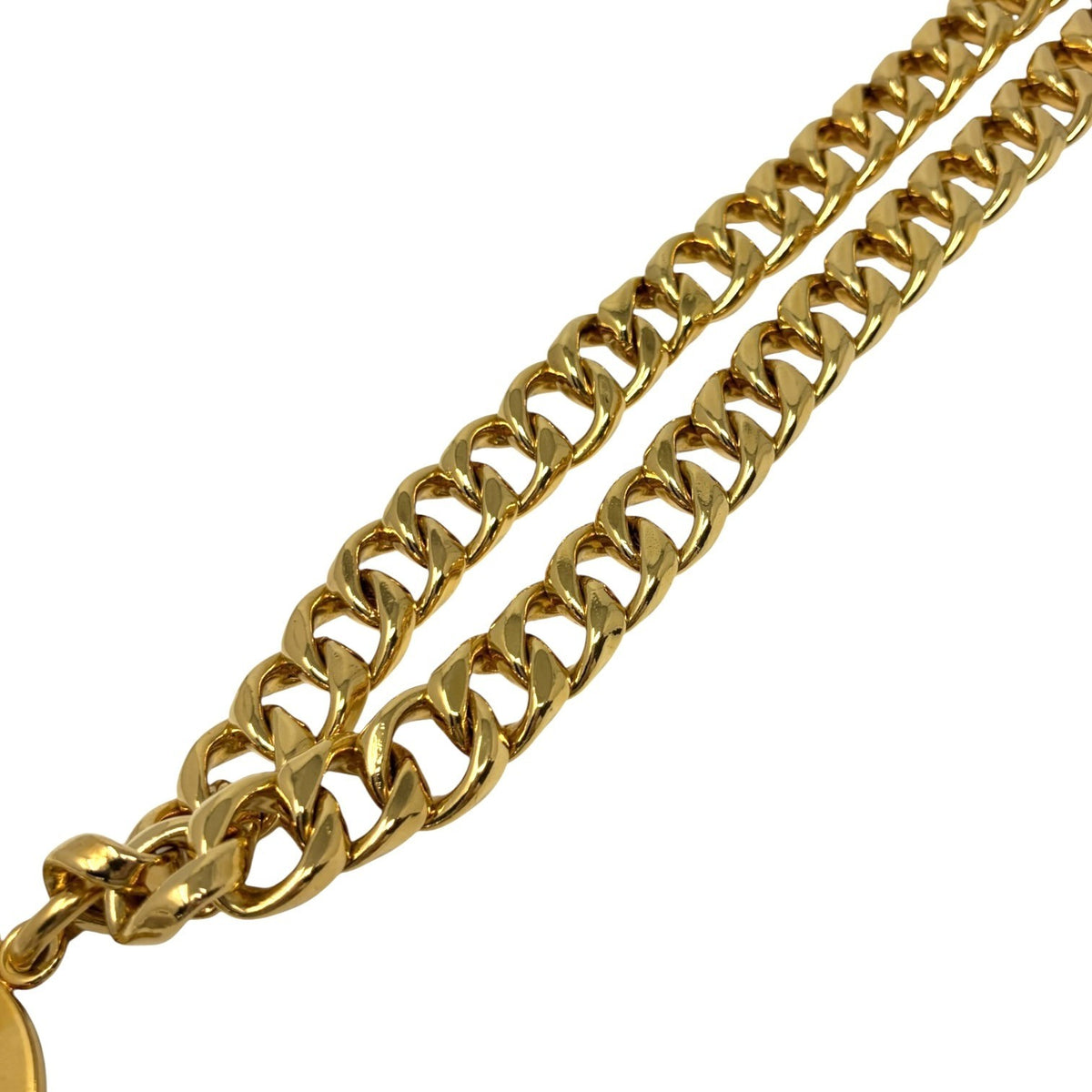 CHANEL Vintage 93P CC Logo Chain Waist Belt Accessory Gold Metal 902396