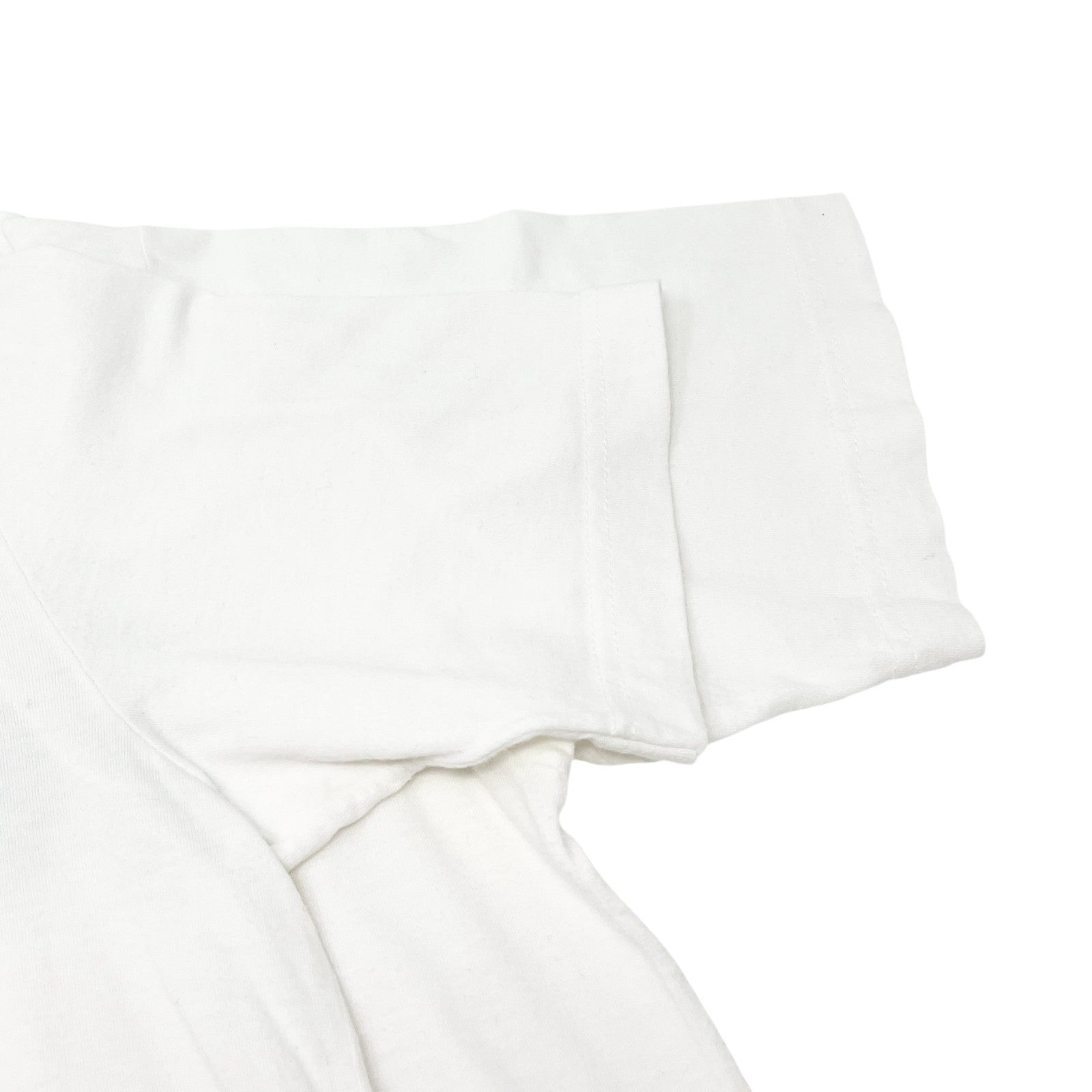 FENDI Vintage Big Logo T-shirt Top Crew Neck Short Sleeve White Black Cotton