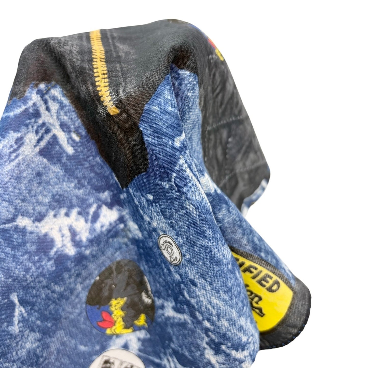 Christian Dior Vintage 2001 Miss Diorella Denim Print Mini Scarf Blue 901844