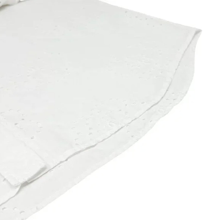 CHANEL Vintage 08P CC Logo Mark Camellia Blouse Shirt #36 Top White Cotton