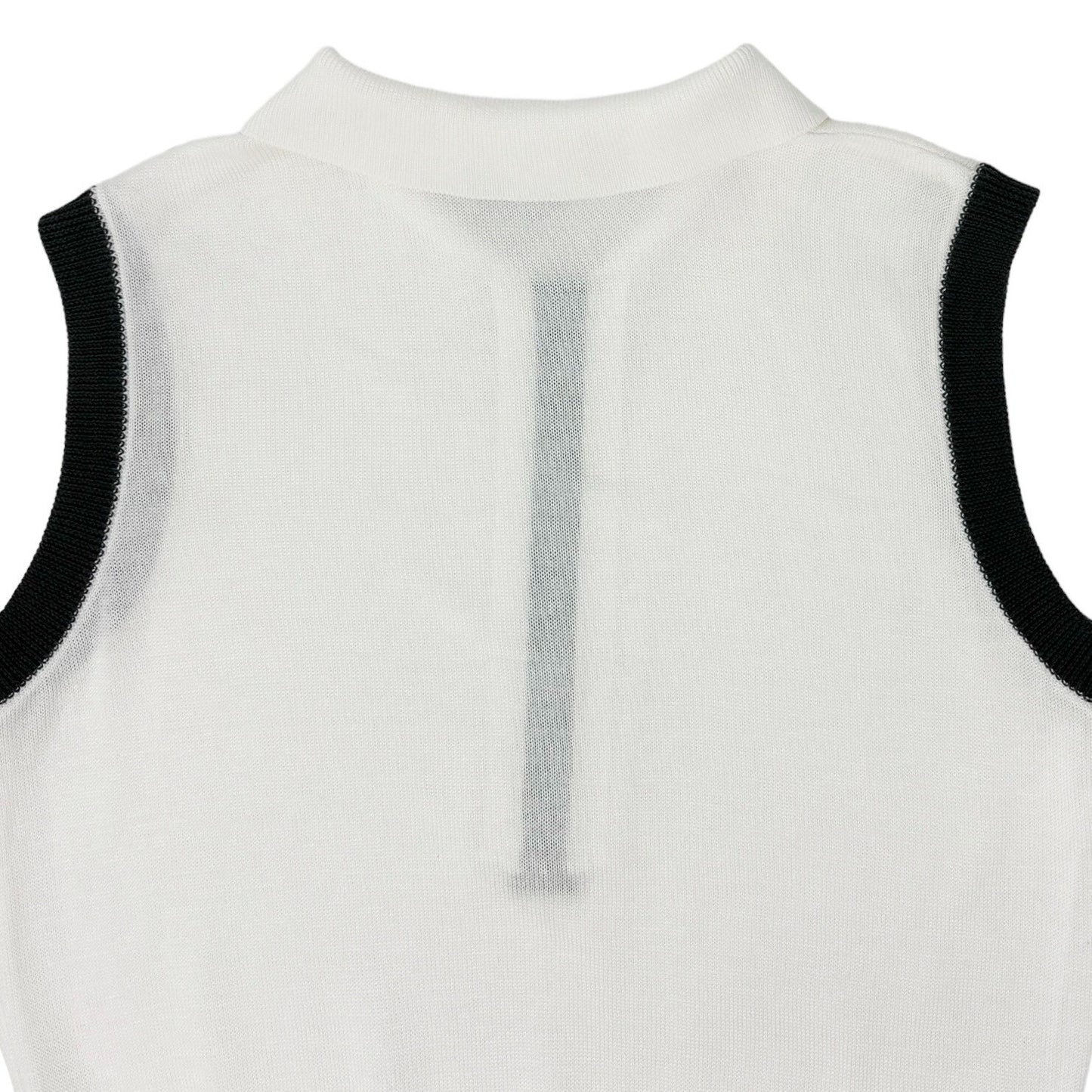 Christian Dior Sports Vintage Big Logo Sleeveless Top #S White Cotton Rank AB