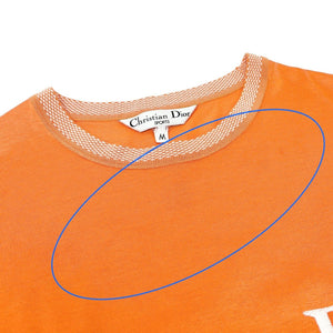 Christian Dior Sports Vintage Big Logo T-shirt #M Top Orange Cotton Rank AB