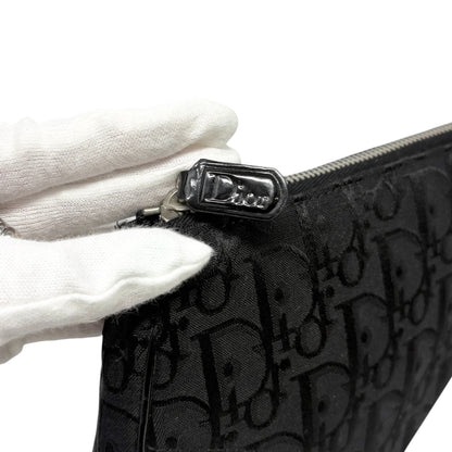 Christian Dior Vintage Trotter Monogram Mini Saddle Bag Black Canvas 902264