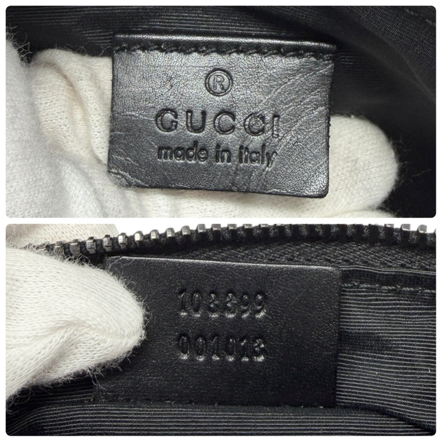 GUCCI Vintage GG Monogram Logo Canvas Mini Shoulder Bag Pochette Black 902092