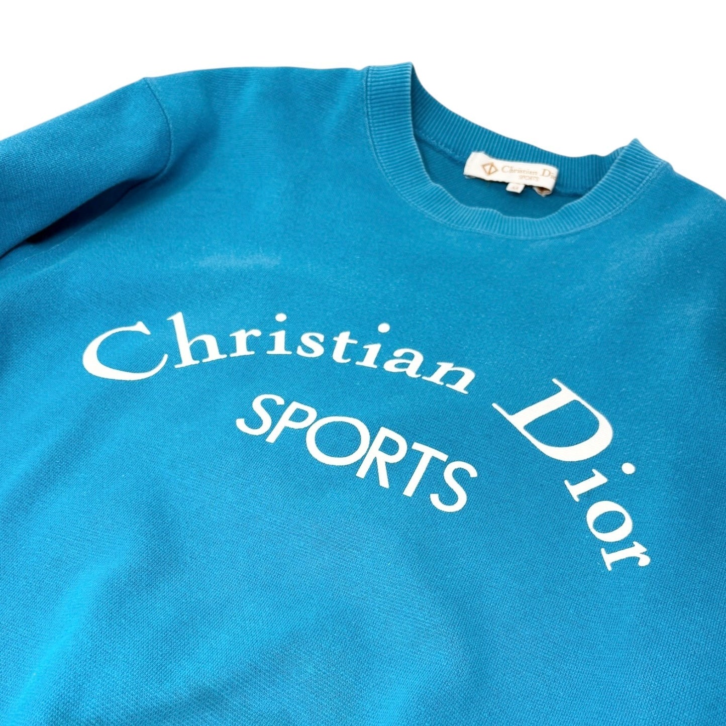 Christian Dior Sports Vintage Logo Sweatshirt Top #M Blue White Cotton