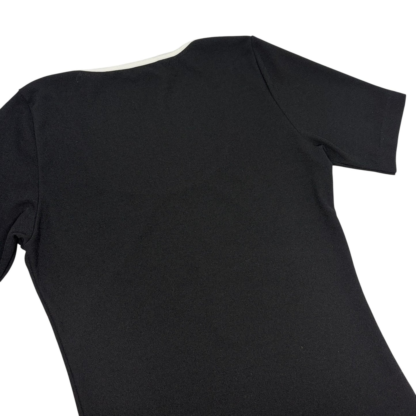 CELINE Vintage Logo T-shirt Top #38 Black White Short Sleeve Polyester 902429