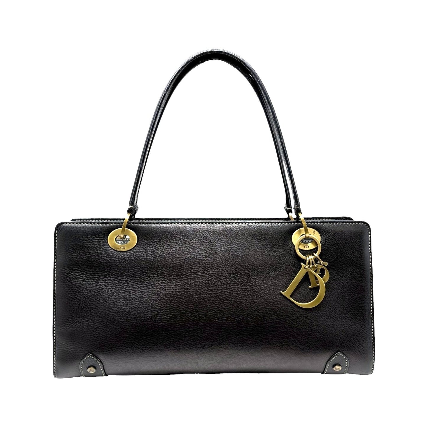 Christian Dior Vintage 2002 East West Lady Dior Shoulder Bag Black 902076