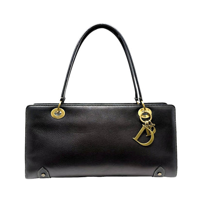Christian Dior Vintage 2002 East West Lady Dior Shoulder Bag Black 902076