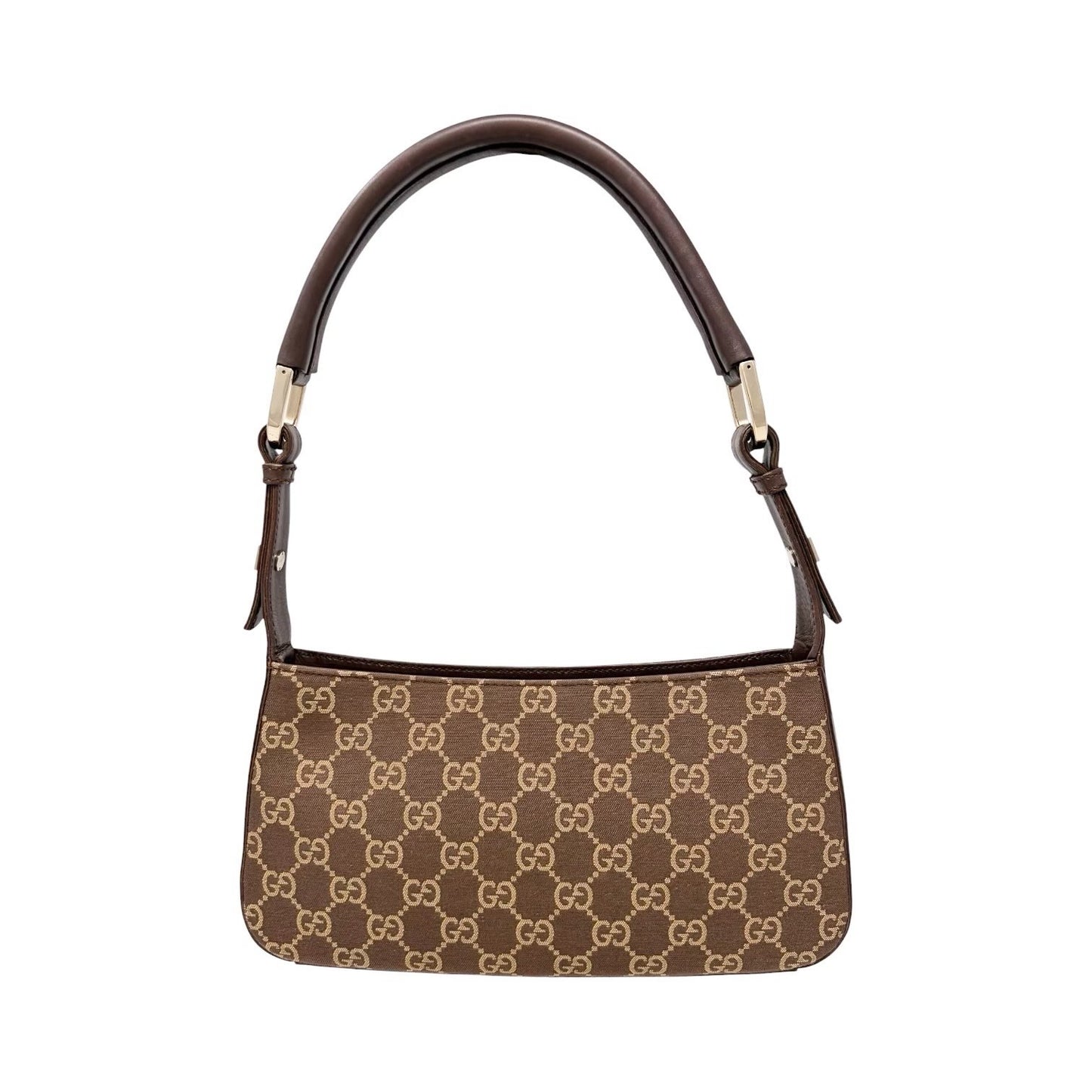 GUCCI Vintage GG Monogram Mini Shoulder Bag Pochette Brown Canvas 901851