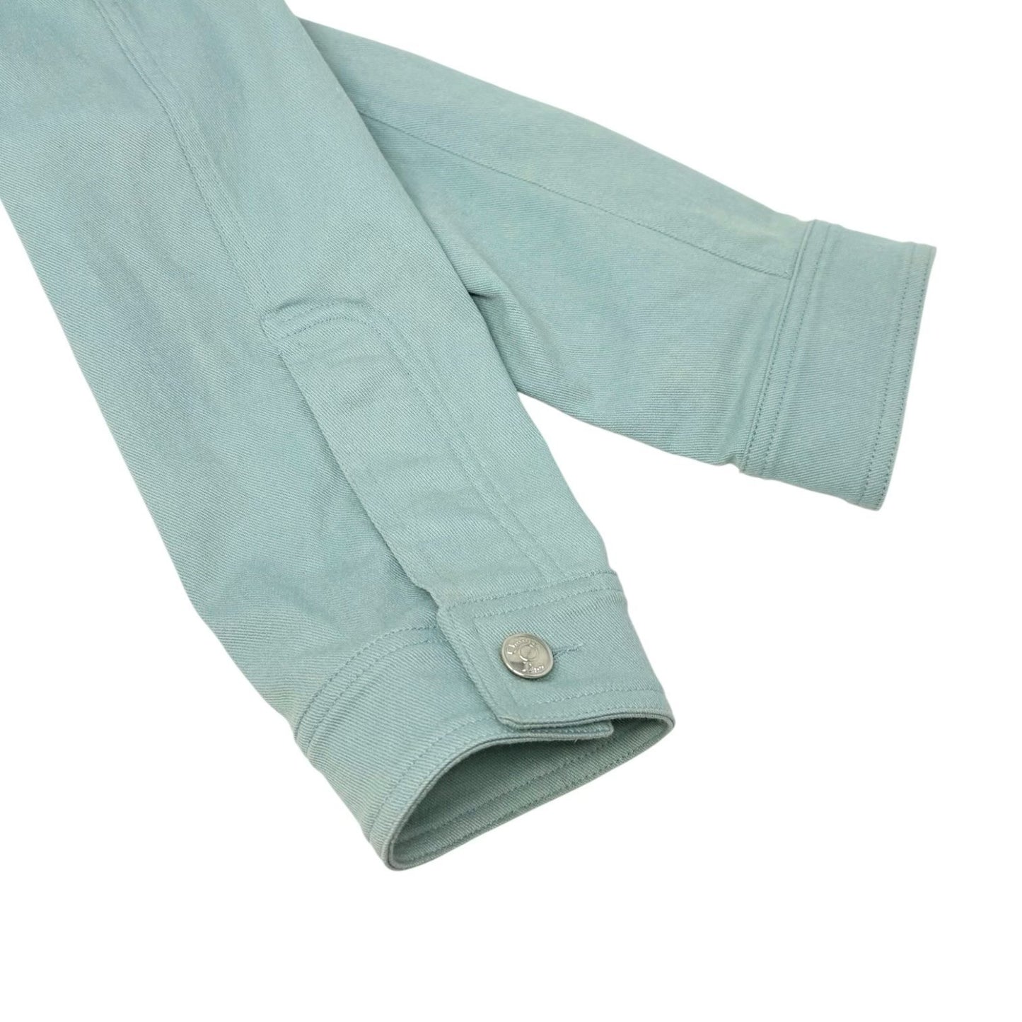 Christian Dior Vintage 2001 J'ADORE Logo Denim Twill Jacket #36 Blue Yellow