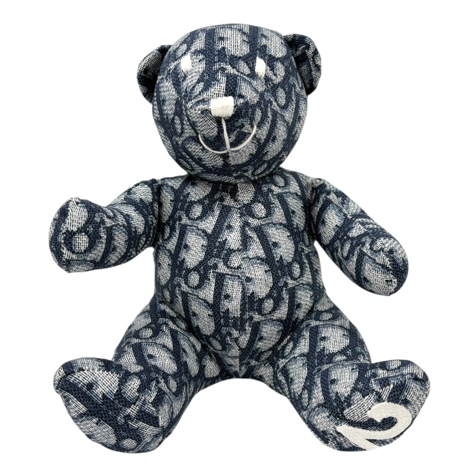 Christian Dior Vintage baby Dior Trotter Monogram Teddy Bear Plush Toy Blue
