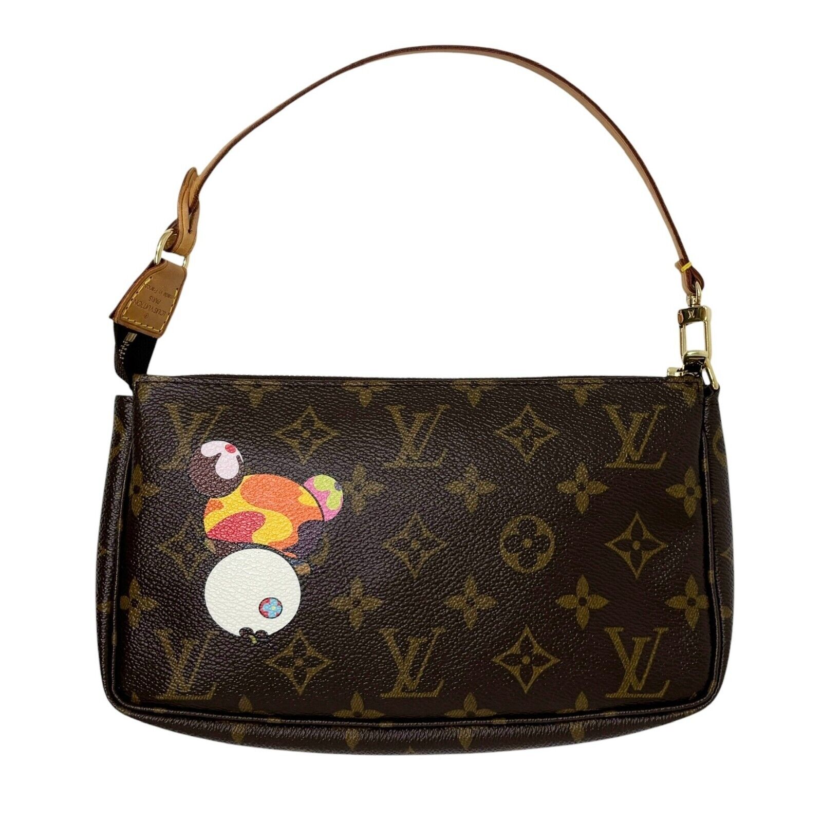 LOUIS VUITTON Vintage 2004 Monogram Shoulder Bag Pochette Brown Takashi Murakami