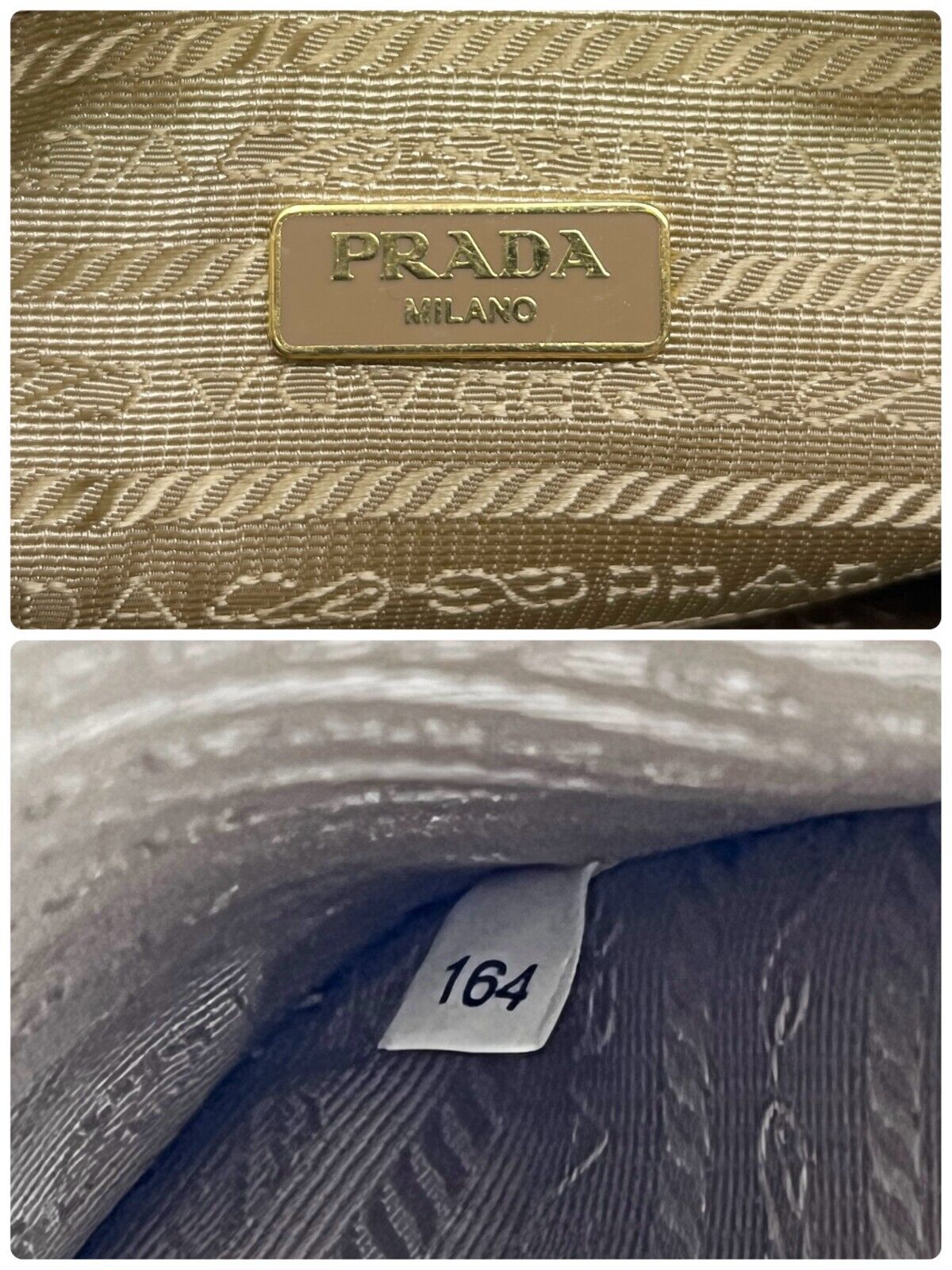 PRADA Vintage Logo Mini Shoulder Bag Zip Light Brown Gold Leather Rank AB