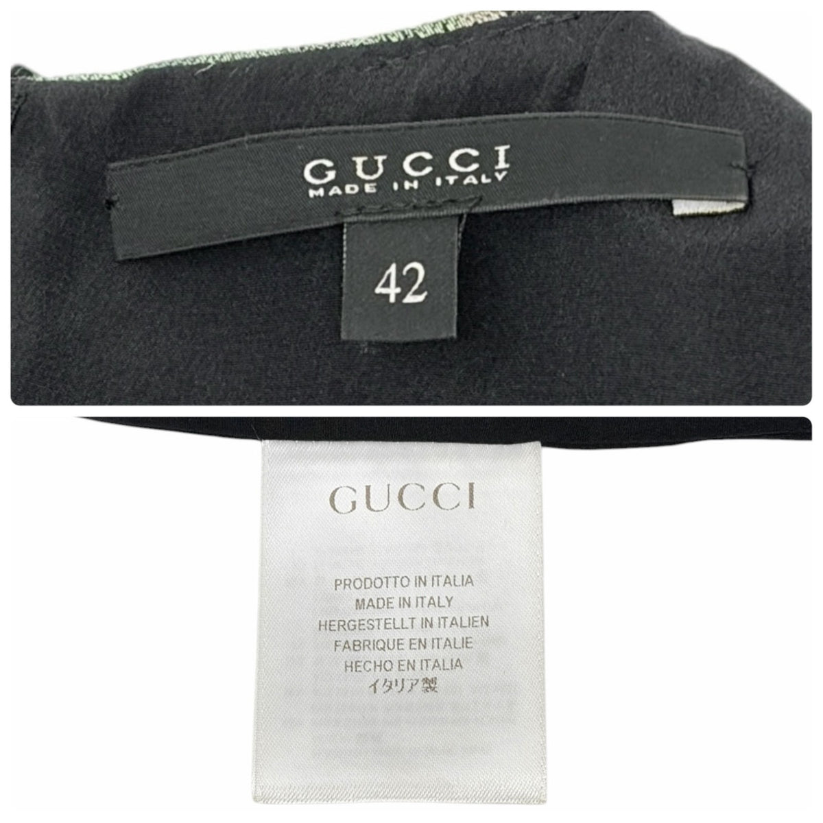 GUCCI Vintage Python Print Textured Dress Sleeveless #42 Green Black 902916