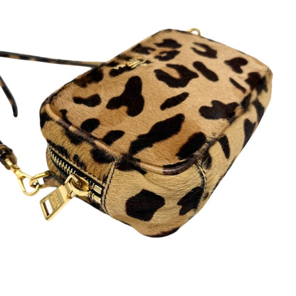 PRADA Vintage Leopard Mini Shoulder Bag Pouch Brown Pony Calf Hair 902269