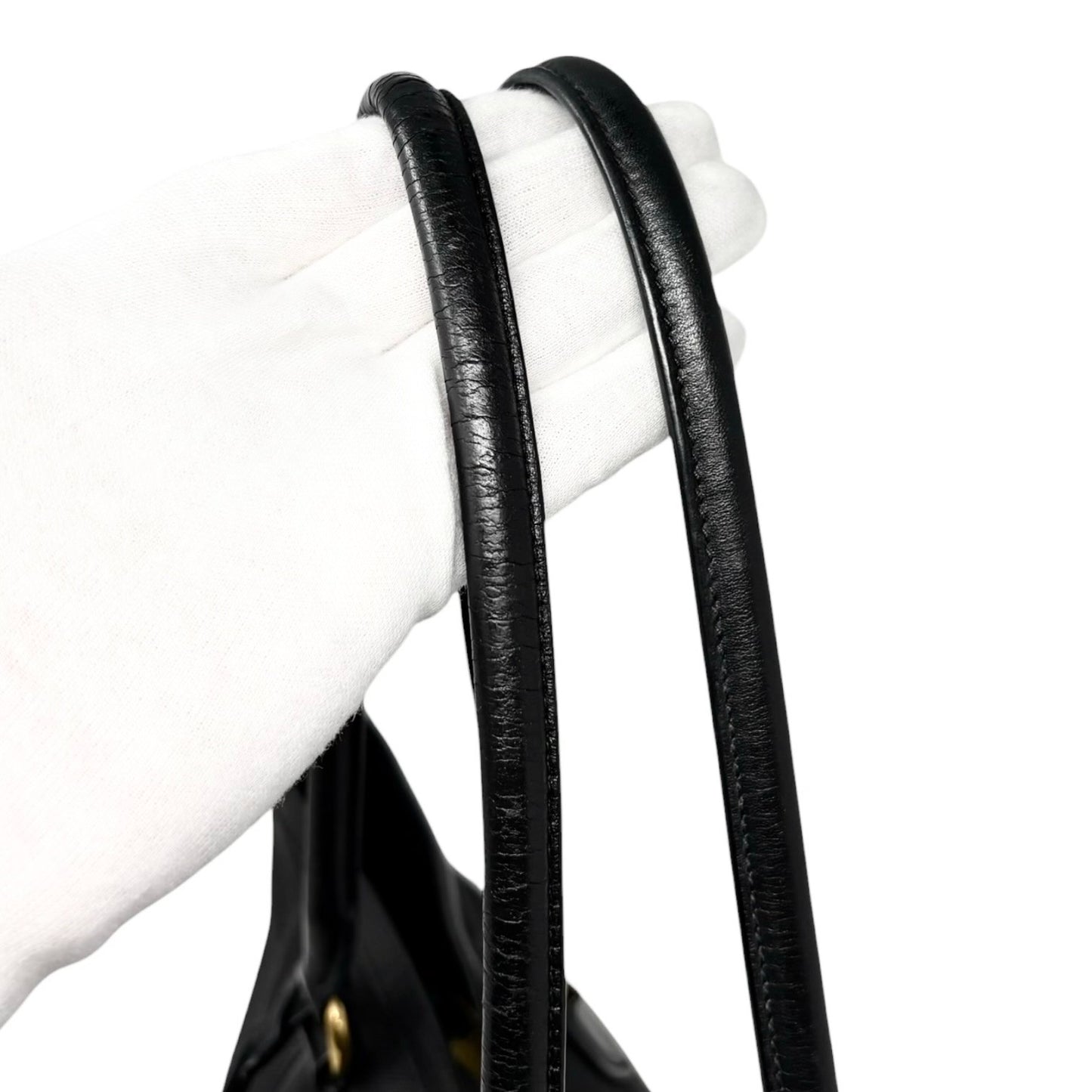 PRADA Vintage Milano Jacquard Logo Canvas Shoulder Tote Large Bag Black 902242