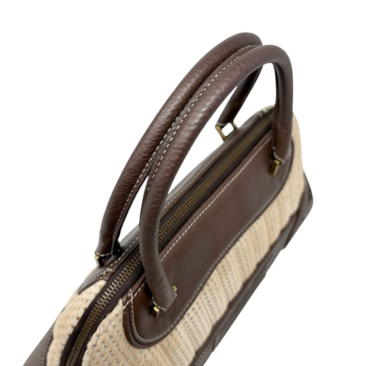 Christian Dior Vintage Montaigne Chris 1947 Pony Hair Bag Beige Brown 901895