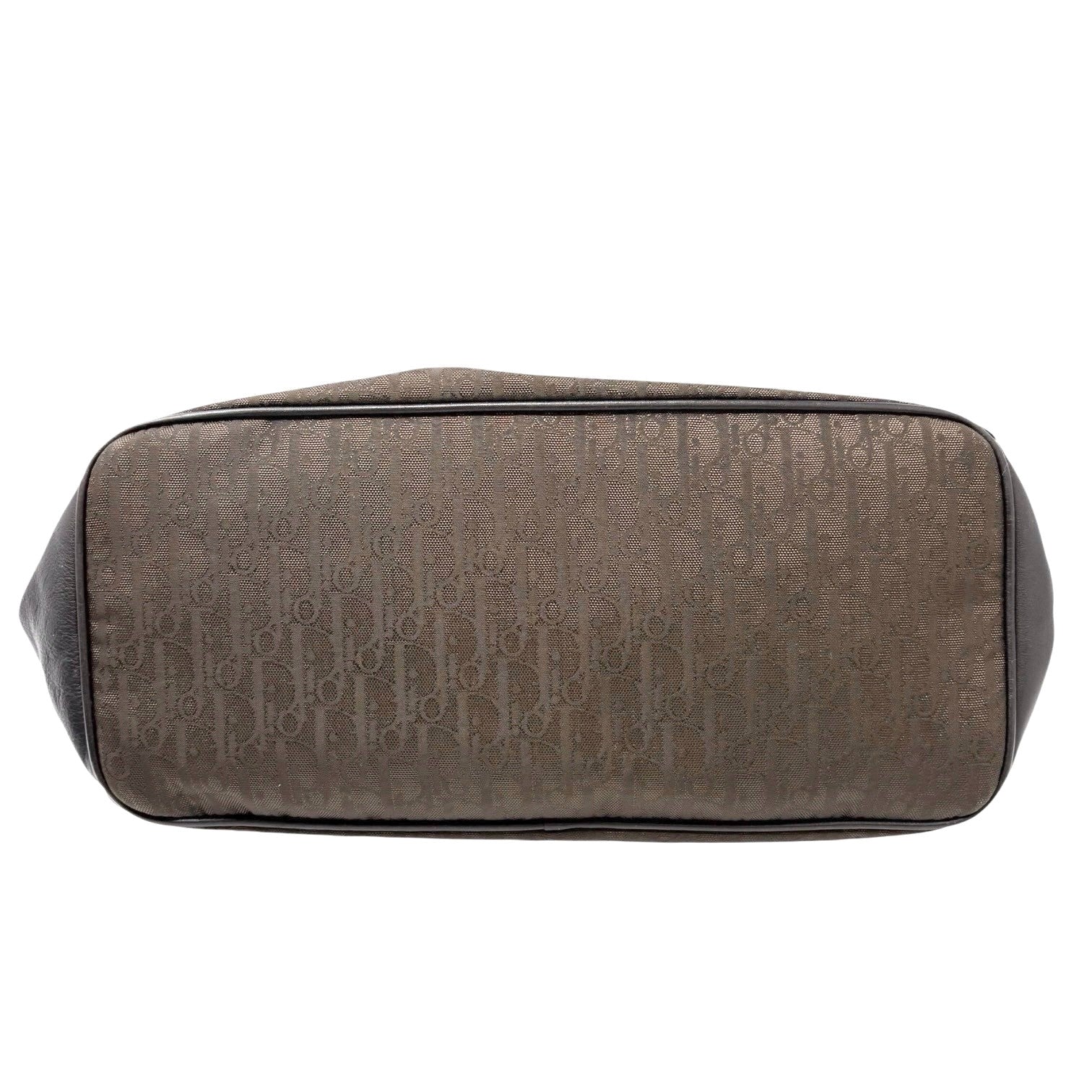 Christian Dior Vintage 2007 Logo Trotter Monogram Tote Bag Heart Brown Leather