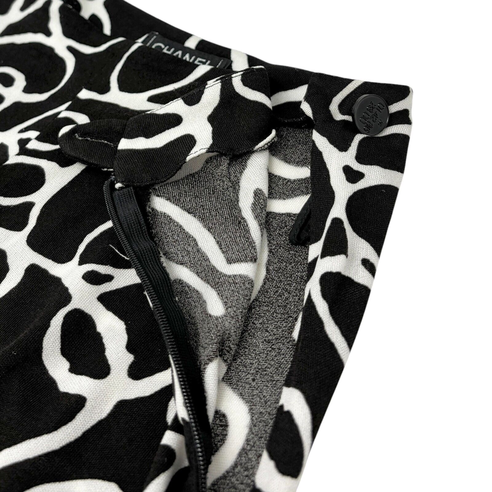 CHANEL Vintage 98S CC Logo Top Pants Set Suits #38 Black Viscose Rank AB