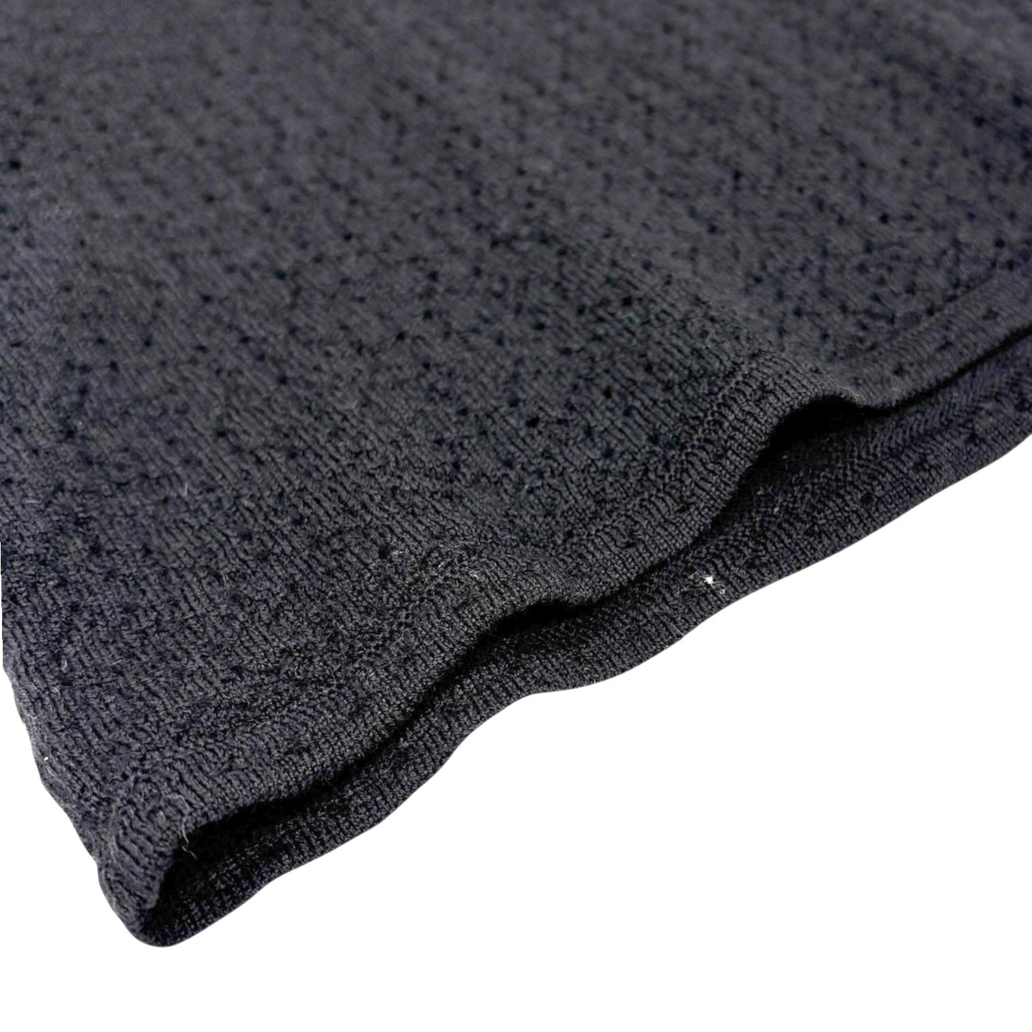 Christian Dior Vintage Logo Turtleneck Knit Mesh Sweater Long Sleeve Black
