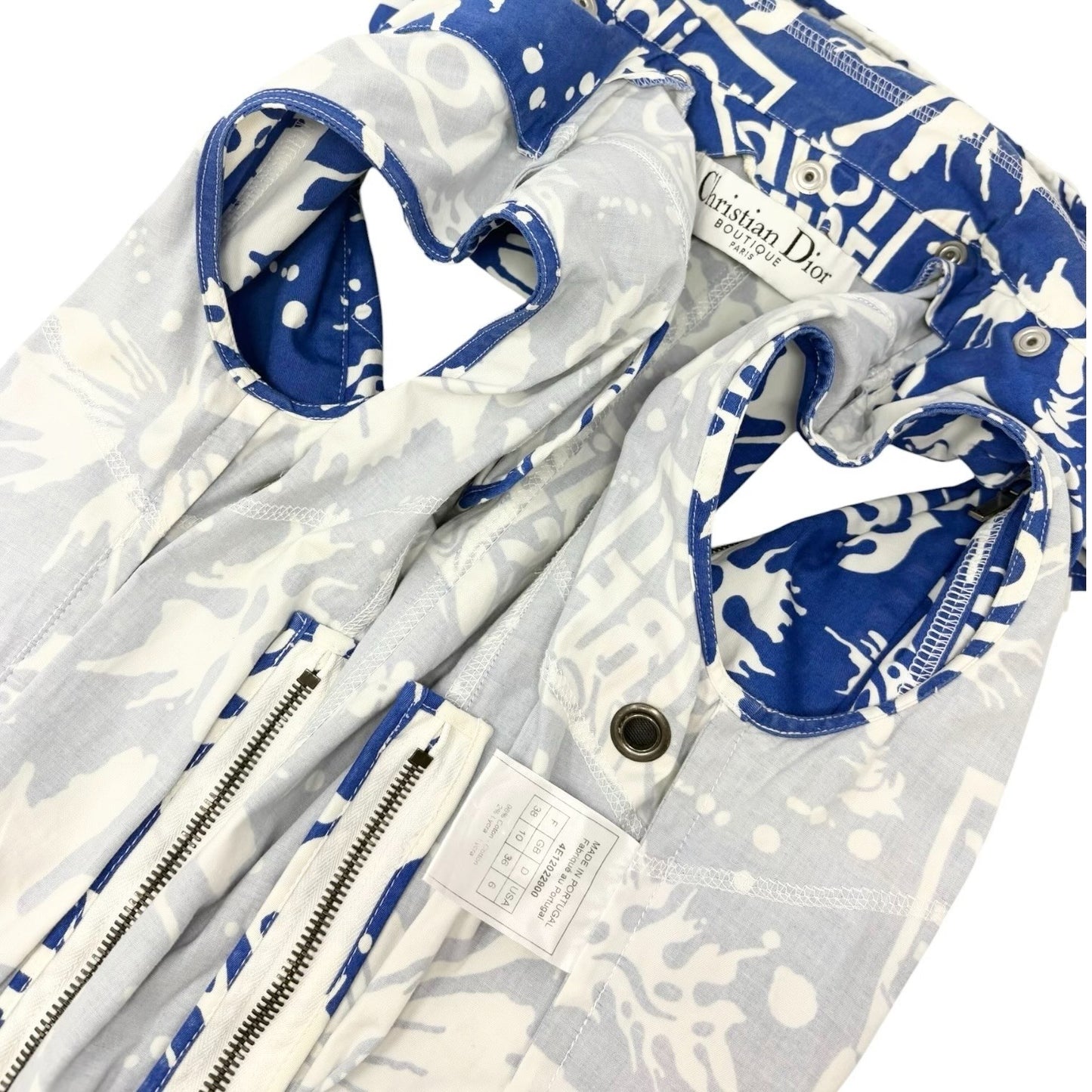 Christian Dior Vintage 2004 Surf Logo Zip Hoodie Vest #38 Blue White 901961