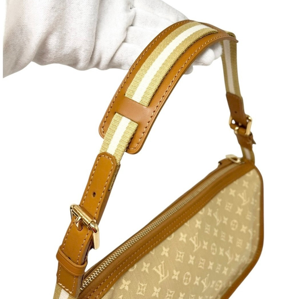 LOUIS VUITTON Vintage Logo Monogram Kathleen Pochette Shoulder Bag Beige Canvas