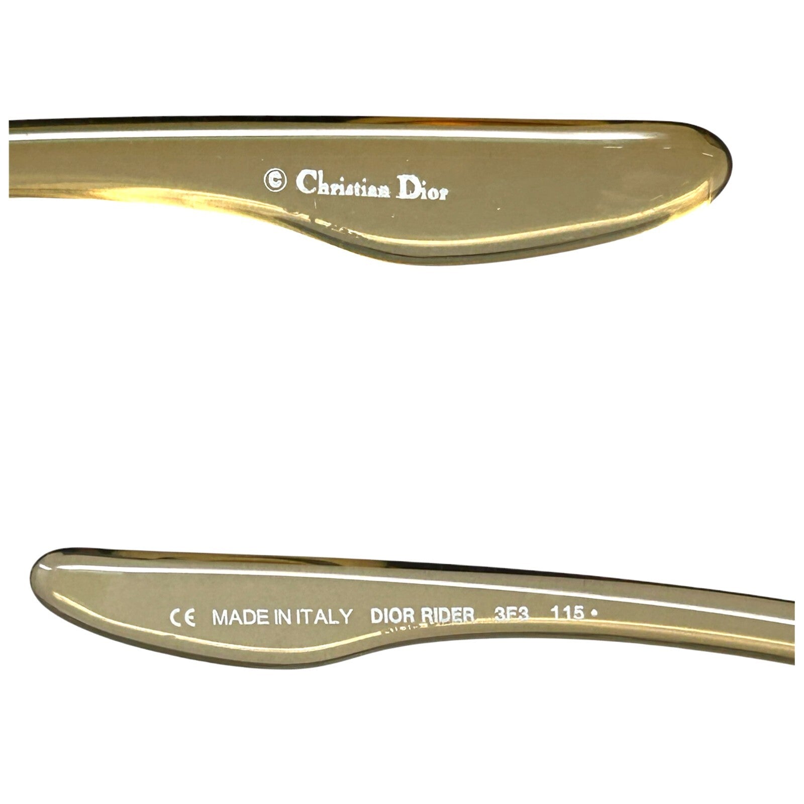 Christian Dior Vintage Logo Sunglass Shades Beige Silver Plastic Accessory