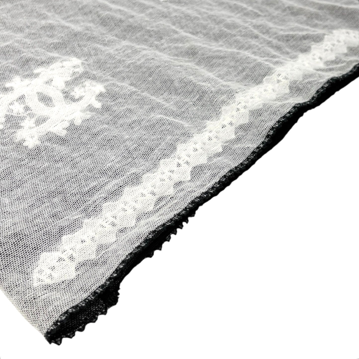 CHANEL Vintage 04P CC Logo Mesh See-through Tank Top #38 Gray White Cotton